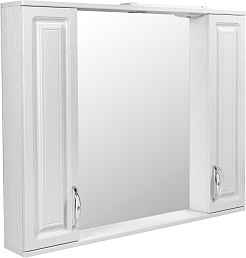 Stella Polare Зеркальный шкаф Кармела 90/С люкс белое серебро – фотография-5